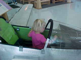 Ali in trainer cockpit.