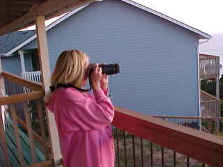Liz shoots the sunset.