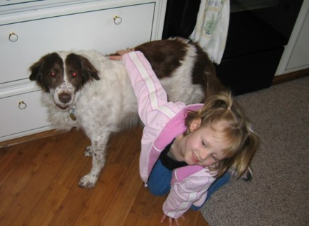 Carrie with Zoe at June and Gordon Hogg's&nbsp; March 2005