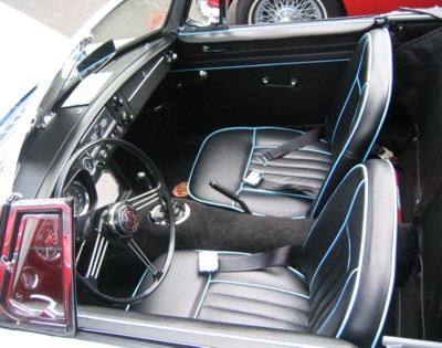 Interior of the Iris Blue MGB