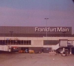 [Just before trouble. Landing at Frankfurt Main Airport 9/12/77.]