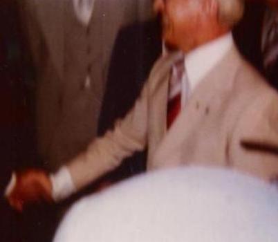 [The best I could do with Herr Honecker while being knocked around. ]