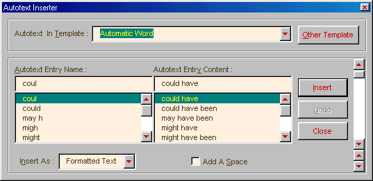 Autotext Inserter