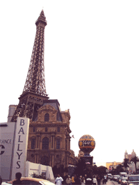 Here is the Eiffel Tower at Ballys on the New Strip.