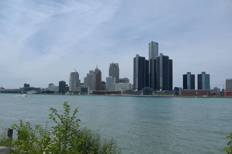 Detroit Day Skyline