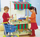 wooden market stall