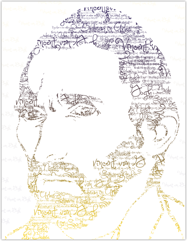 Vinvent van Gogh Typographic Portrait