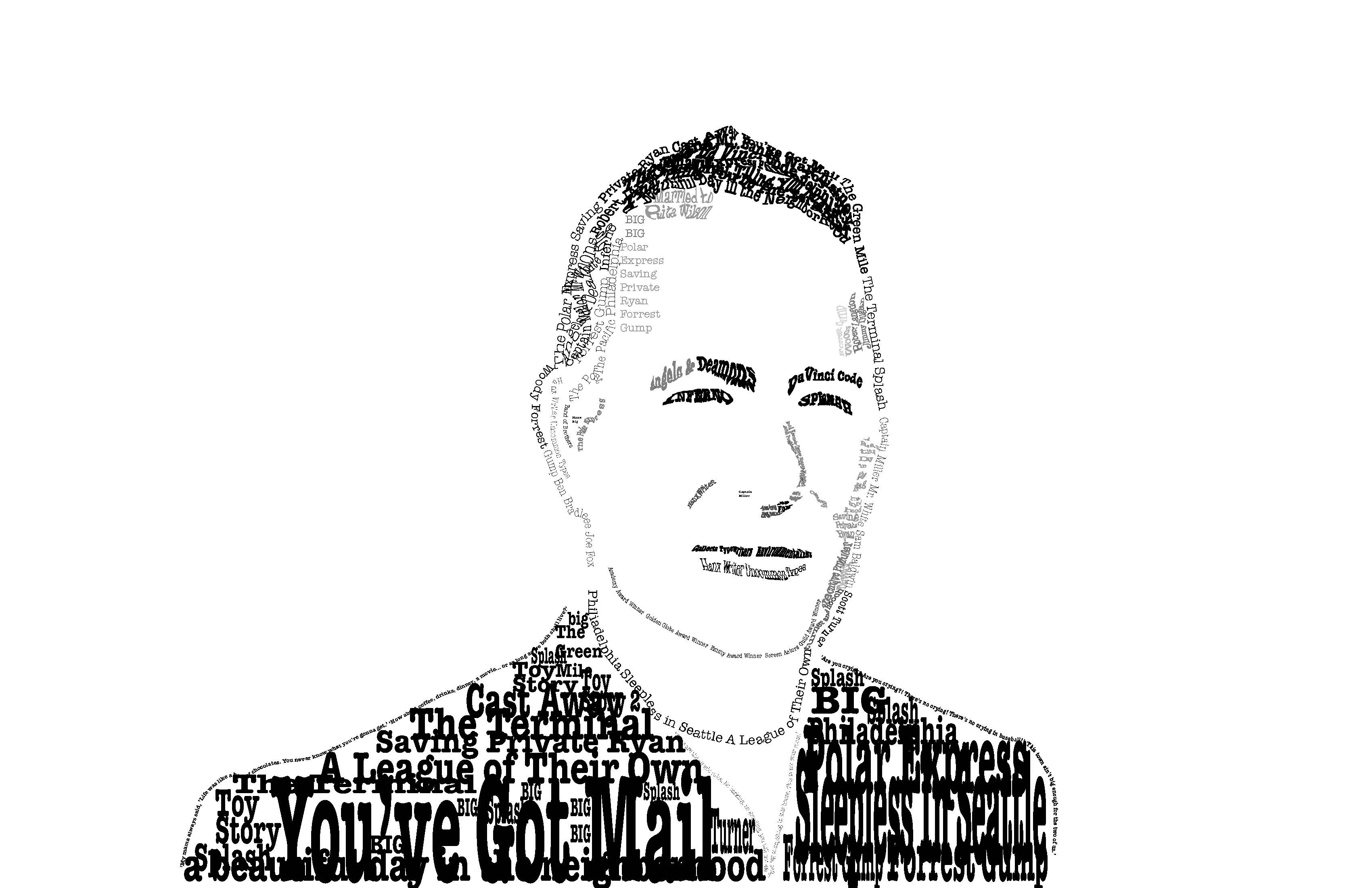 Tom Hanks Typography Portrait