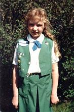 Junior girl scouts before a parade