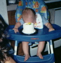 fell into his cake