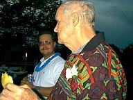 Grandpa and Uncle John at a luau wedding