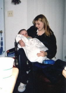 Noelle holding Cameron