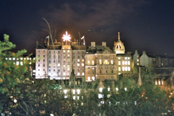 The city star shining over the City Chambers.