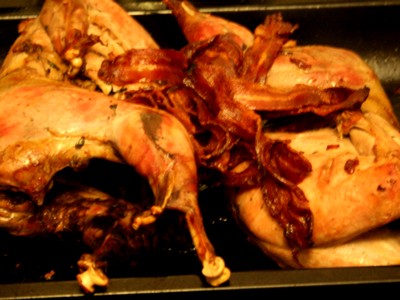 The two pheasants who served as the centrepiece of our festive feast.