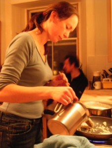 Anna still cooking.