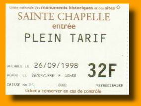 St Chapelle Ticket