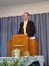 Dr. Burks saying a few words at church