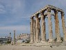 Zeus' temple with the Parthenon in the background