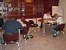 Brad, Emily, and Crystal in the library