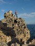 Brandon on a rock