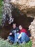 Crystal and Sara in a little cave