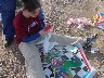 Ali fixing a wounded kite (we spent more time fixing them than flying them)