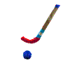 Hockey stick and ball