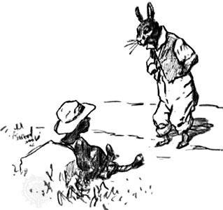 Drawing of Brer Rabbit and the Tar Baby