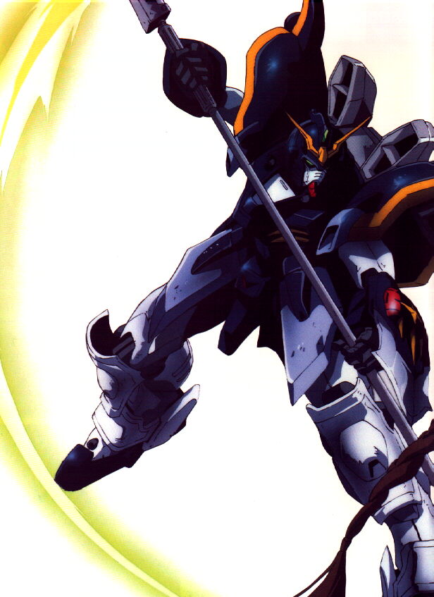 Deathsythe with Duo's briad in the fount (Who could do such a mean thing!...guess what...I stole this pic and I really want the whole thing, but Deathscythe does look really cool)
