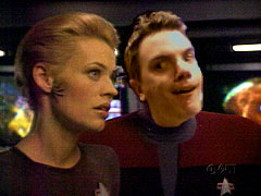 In the final scene I try and impress Seven of Nine with my Rimmer impressions.