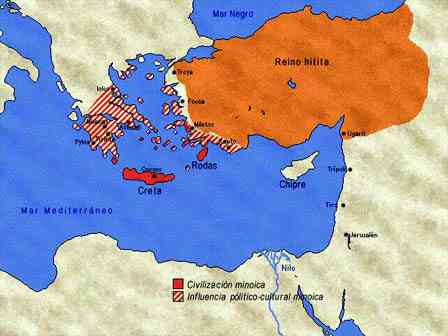 �rea de expansi�n cultural minoica