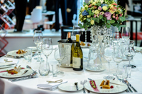 A table set for an event.