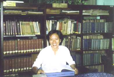 At the college library...
