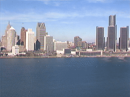 Detroit skyline from Canada
