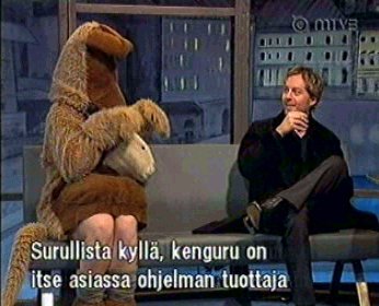 "Uh.. yeah, the kangaroo is cute.." *clearing throat*