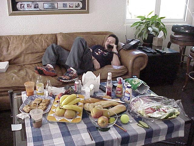 "No, will you give it a rest already!!! I didn't forget about your birthday!!! God, I finished my breakfast HOURS ago.. Gotta hang up now.. C ya round, yeah?" *worried sigh, followed by some swearing*