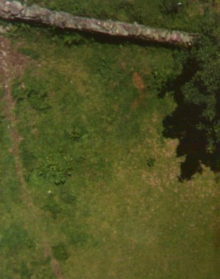 Pointing straight down