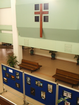 held in the foyer outside the library