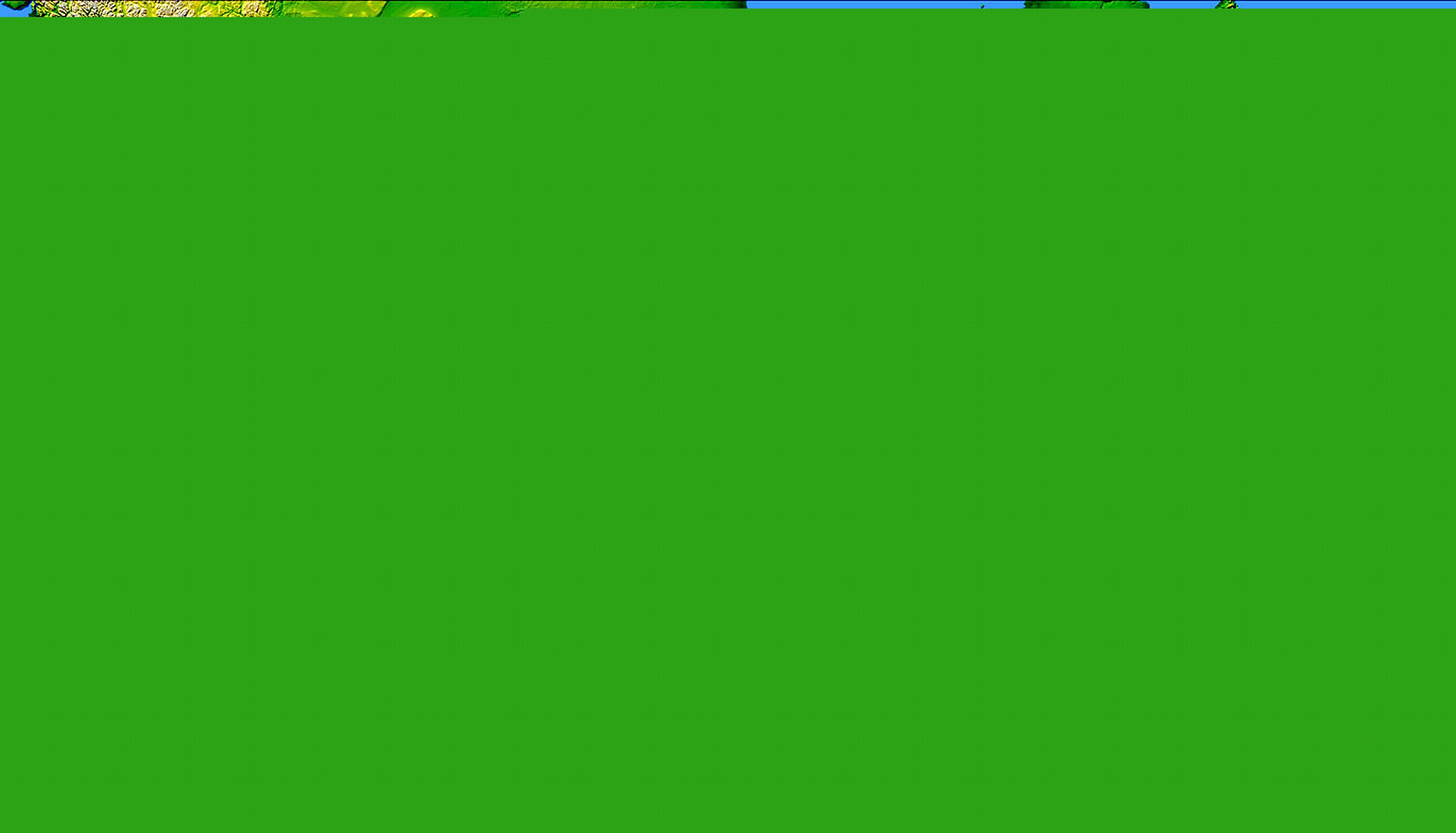 Full color elevation map of North America.