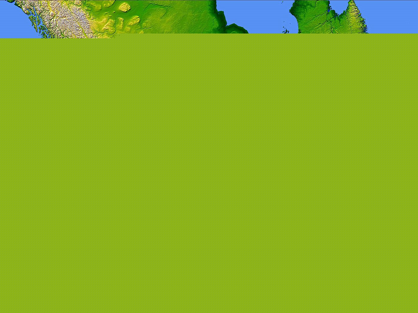 Full color elevation map of North America.