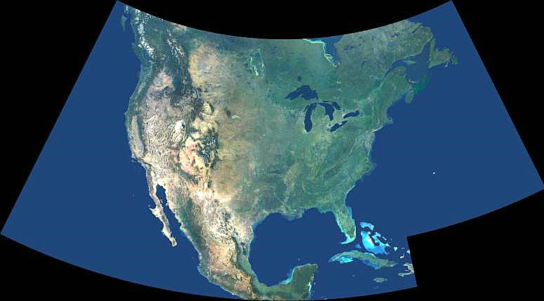 Satellite Image of North America.