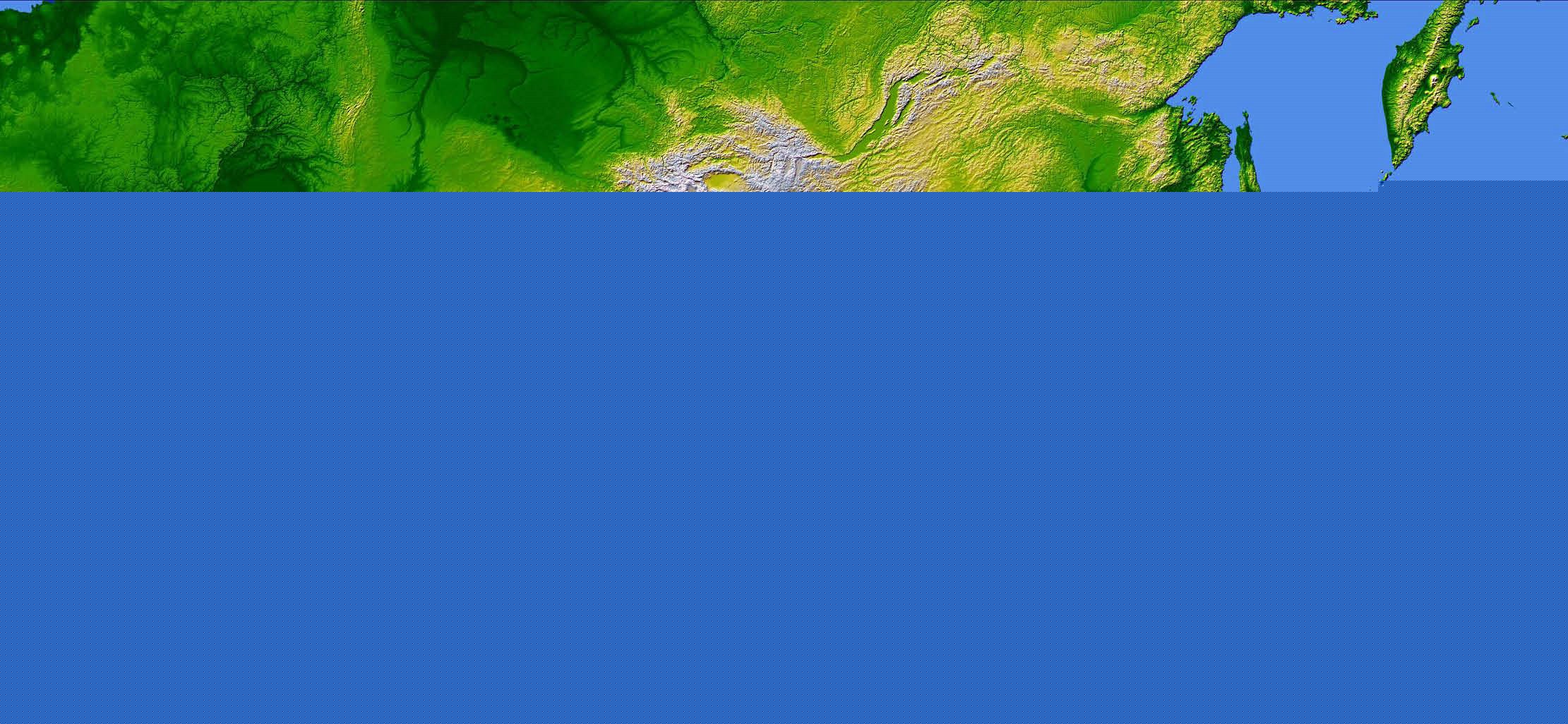 Full color elevation map of Asia.
