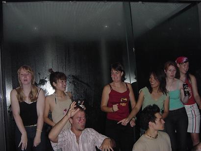 Clare, Ayumi, Zoe, Dara, Amanda and Amy on our 'ledge' at the party