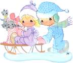 children sledding