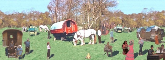 nostalgic camping scene