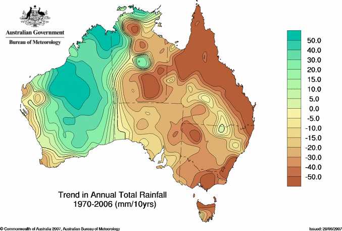 Australian rainfall trends