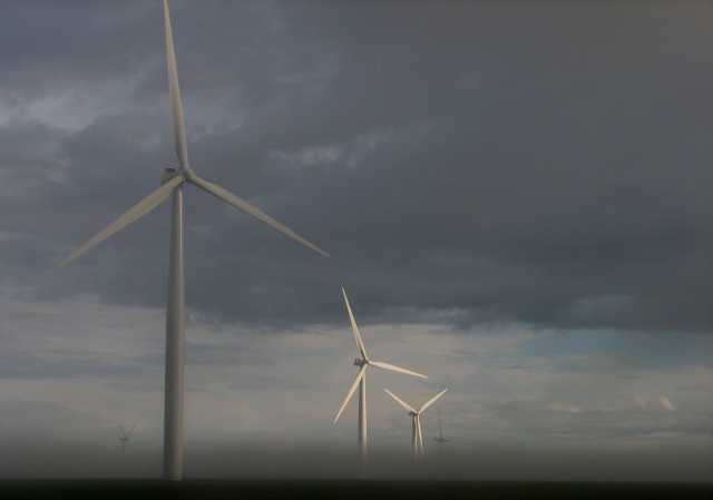 Turbines in mist