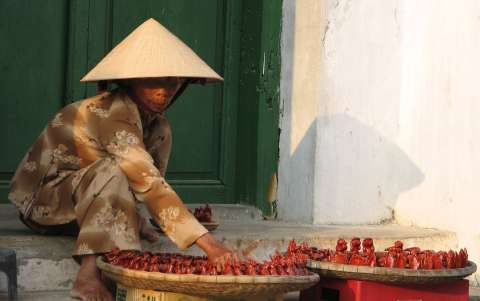 Pottery whistle seller