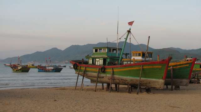 Boats on beach