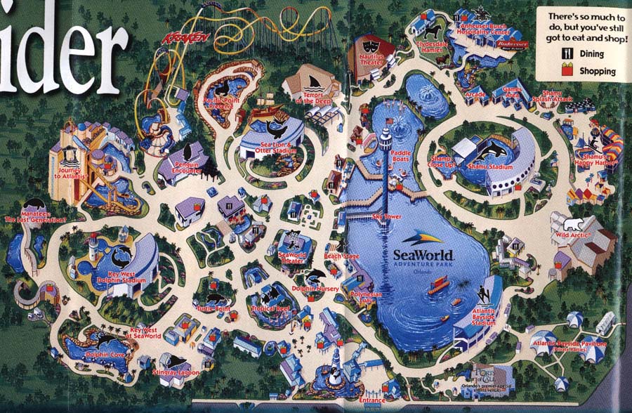 Seaworld Orlando Florida Map Of Park